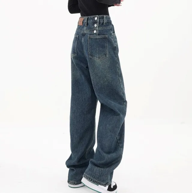 Women's Straight Loose Casual Pants Blue - Shop at LoveMi