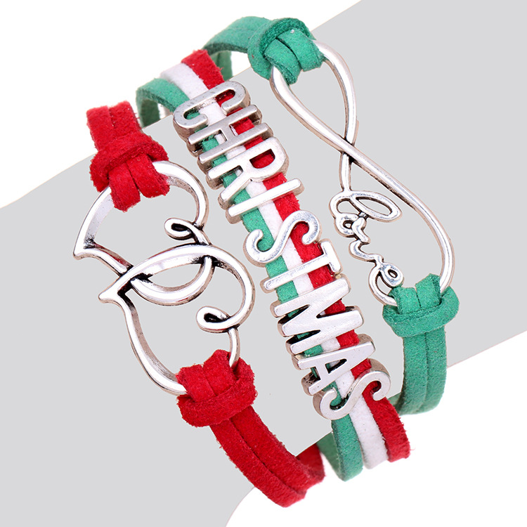 Multi-layer Woven Letter Christmas Bracelet