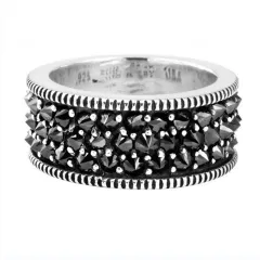 Retro Black Zirconia Inlaid Diamond Exaggerated And Stylish Ring - Ajz1708 - View 1
