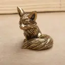 Fox Ornament For Study Or Office Desk Solid Forged Copper Tea Pet view 7