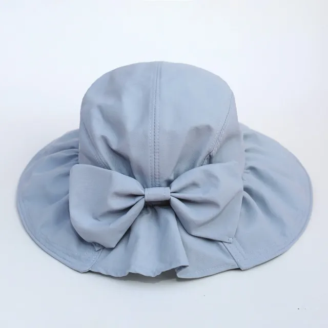 Casual Japanese Large Brim Cotton Linen Sun Hat Foldable Blue - Shop at LoveMi