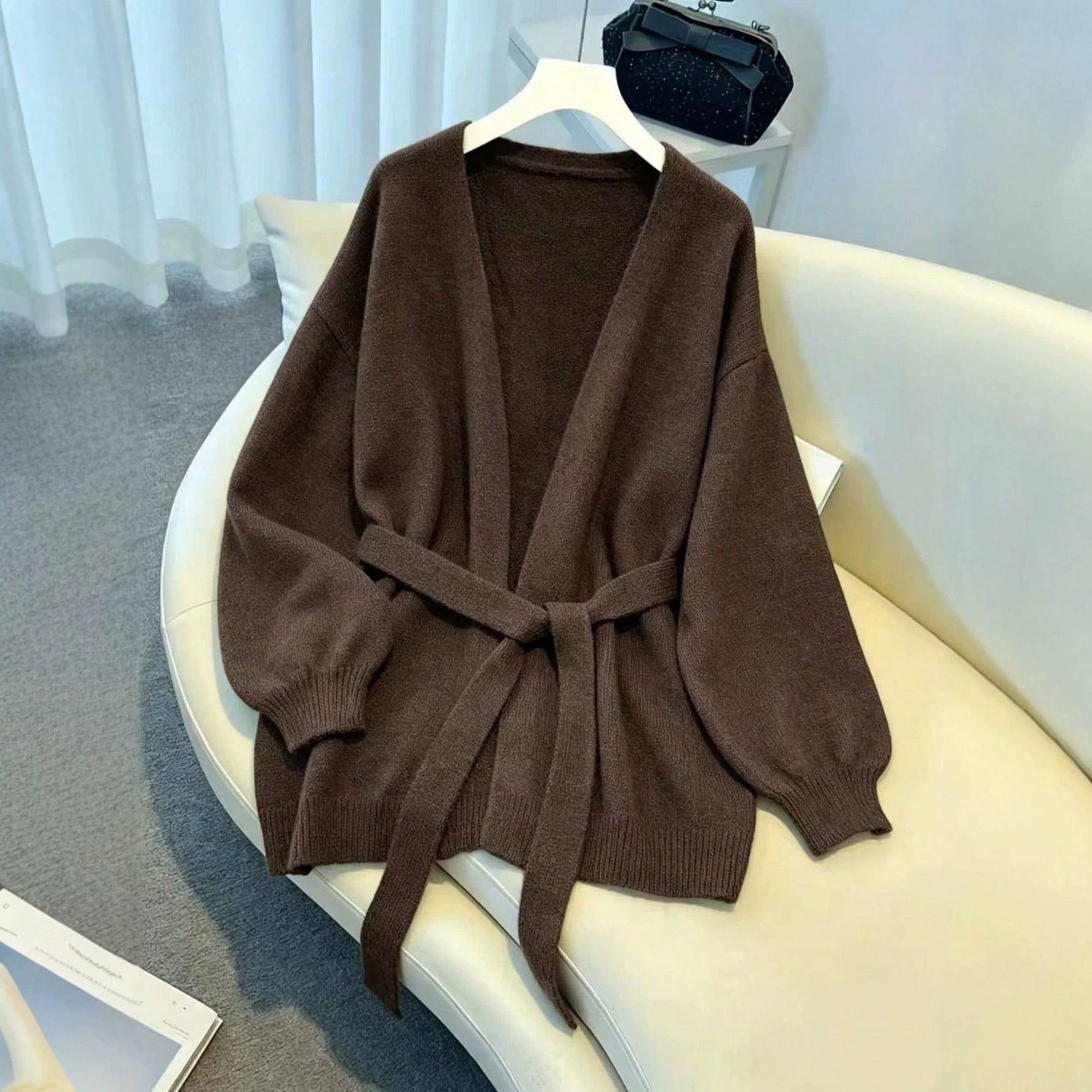 Elegant Casual Knitted Cardigan In A Relaxed Laid-back Style