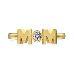 MOM Design Refined And Simple Personality Ring - Gold - View 1