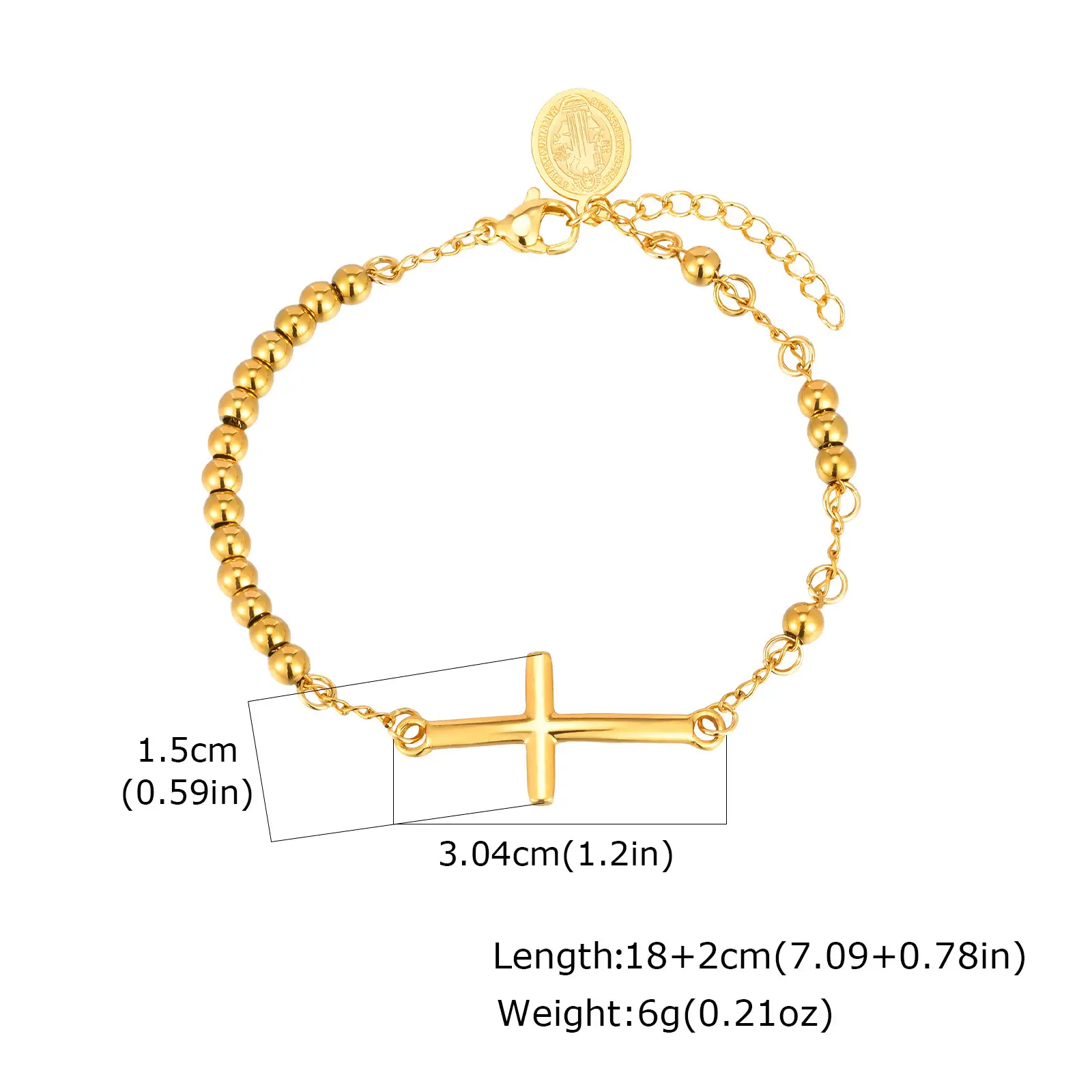 Three-color Beaded Gold Womens Bracelet