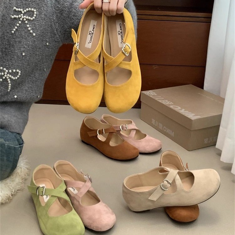 Womens Retro Round-toe Shoes With A Hidden Platform And Thick Sole