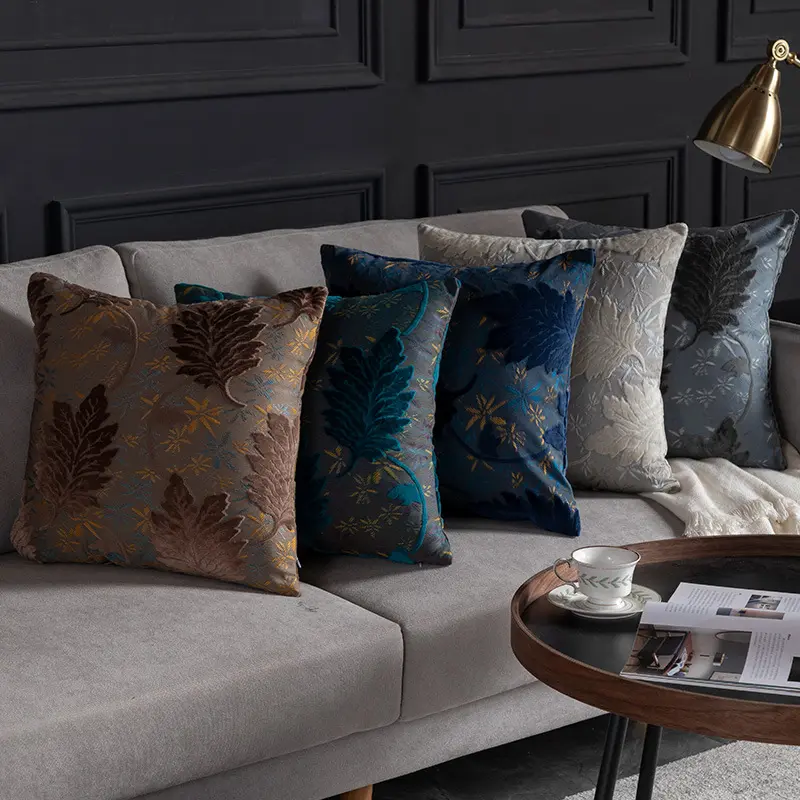 Jacquard Cut-pile Throw Sofa Backrest Cushion Pillow