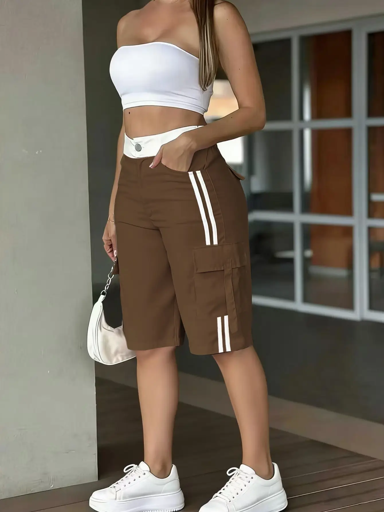 Casual European And American-style Womens High-waisted Pants