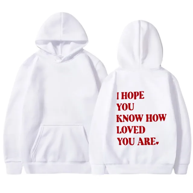 Printed Hoodie Drawstring Hoodie European And American Plus Size White - Shop at LoveMi