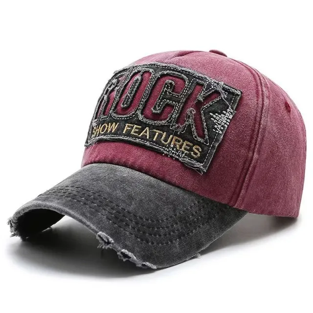 Stitching Washed Cotton Baseball Hat Wine Red - Shop at LoveMi