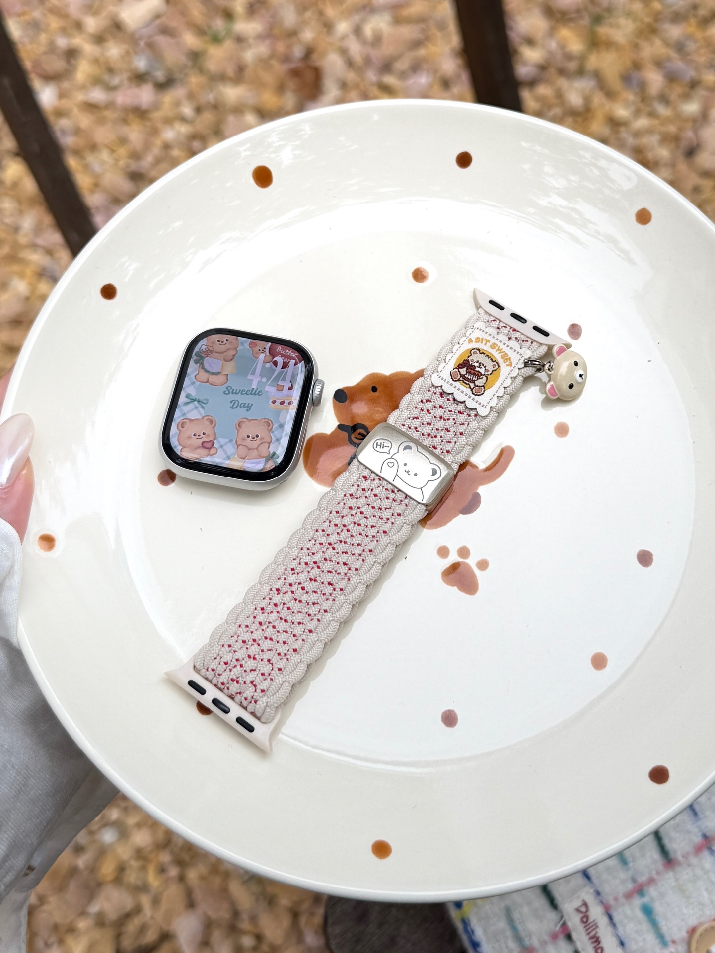 Fashionable Little Bear Charm Magnetic Watch Strap
