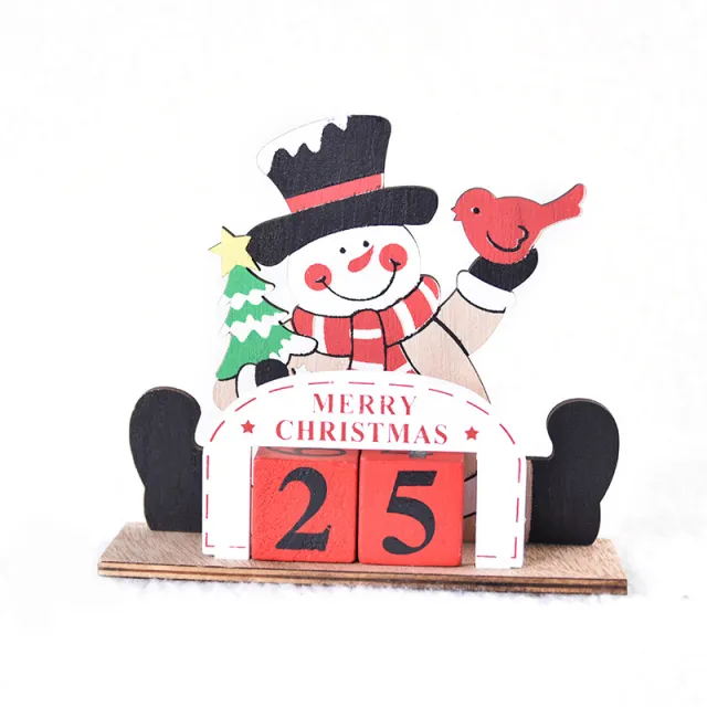 Christmas Painted Wooden Creative DIY Calendar Assembly Gift Decoration Ornaments Snowman Style - Shop at LoveMi