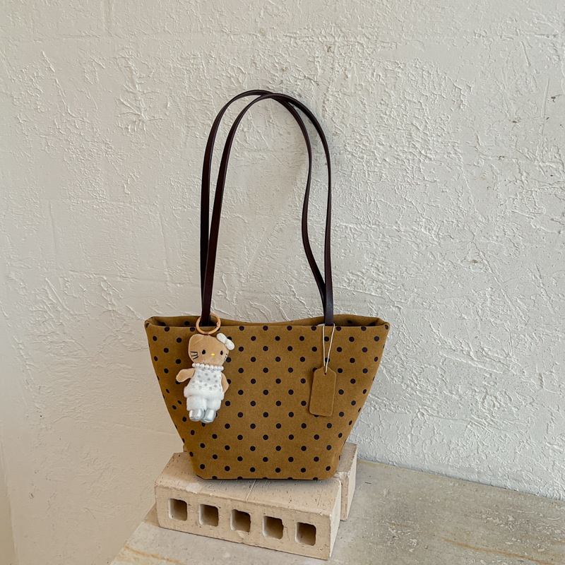 Korean-style Minimalist Polka-dot Bucket Bag Autumn New Arrival