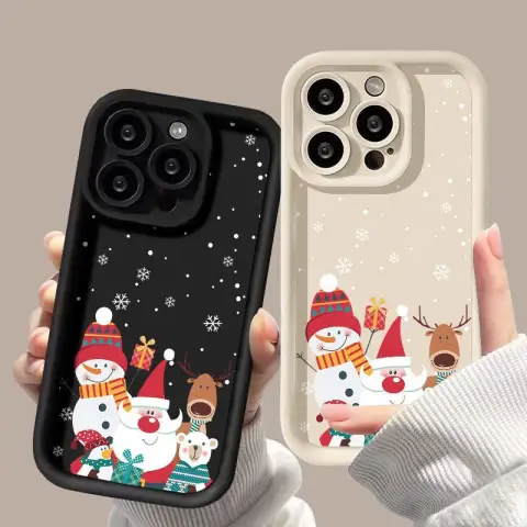 Cute Santa Claus Phone Case Frosted Advanced Christmas Pattern