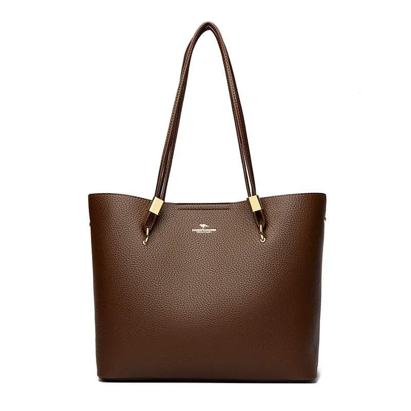 Women's Large Capacity Versatile Shopping Bag Crossbody Tote - Brown