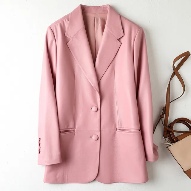 Female Suit Coat New Fashion Sheepskin Pink - Shop at LoveMi
