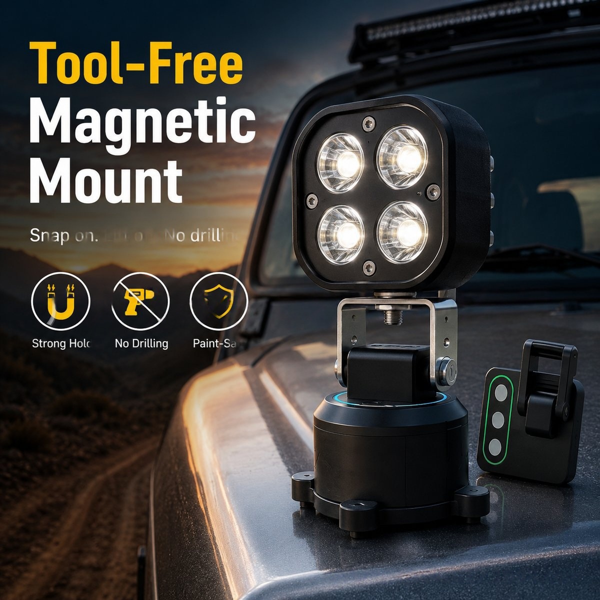 Magnetic LED Light - Portable Wireless Rechargeable Stick-On Lamp
