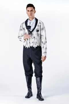 Ghost Groom Halloween Costume for Men - Gray and Black - View 1