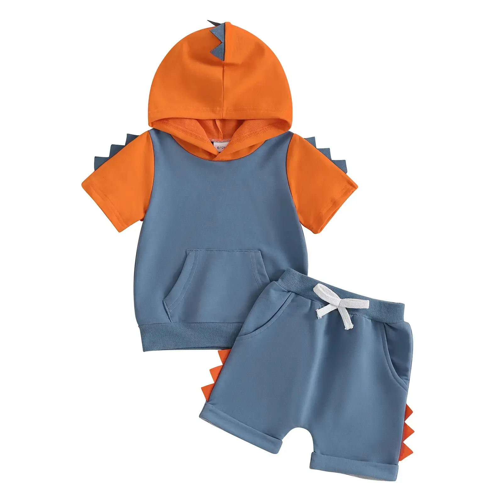 Boys Casual Colorblock Short-Sleeve Dinosaur Set