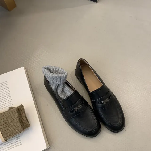 Womens Dress Shoes With A Round Toe Soft Sole And A Chic Comfortable Loafer Design Black - Shop at LoveMi