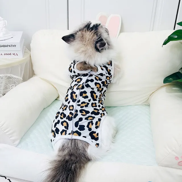 Cat Sterilization Clothing Female Cat Surgical Gown Breathable Clothes Leopard Print - Shop at LoveMi