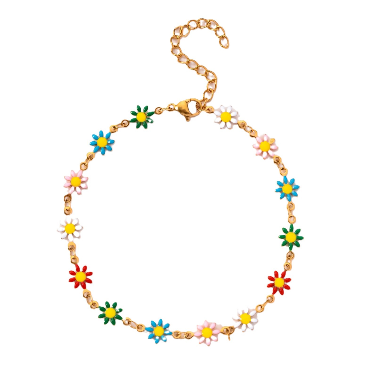 Stainless Steel Colorized Butterfly Five-pointed Star Flower Bracelet