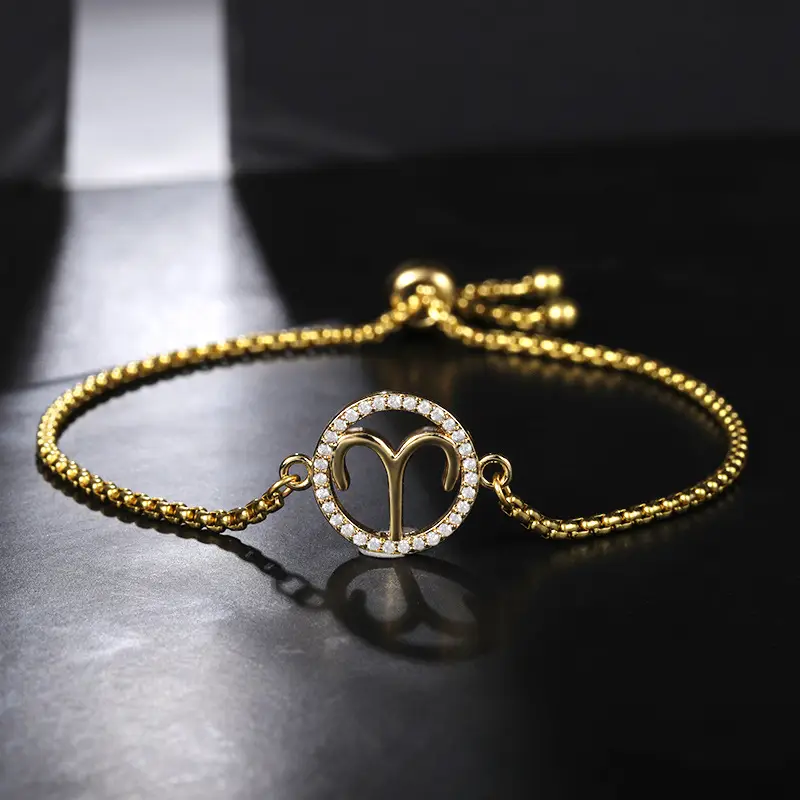 European And American Fashion Zircon 12 Constellation Bracelet