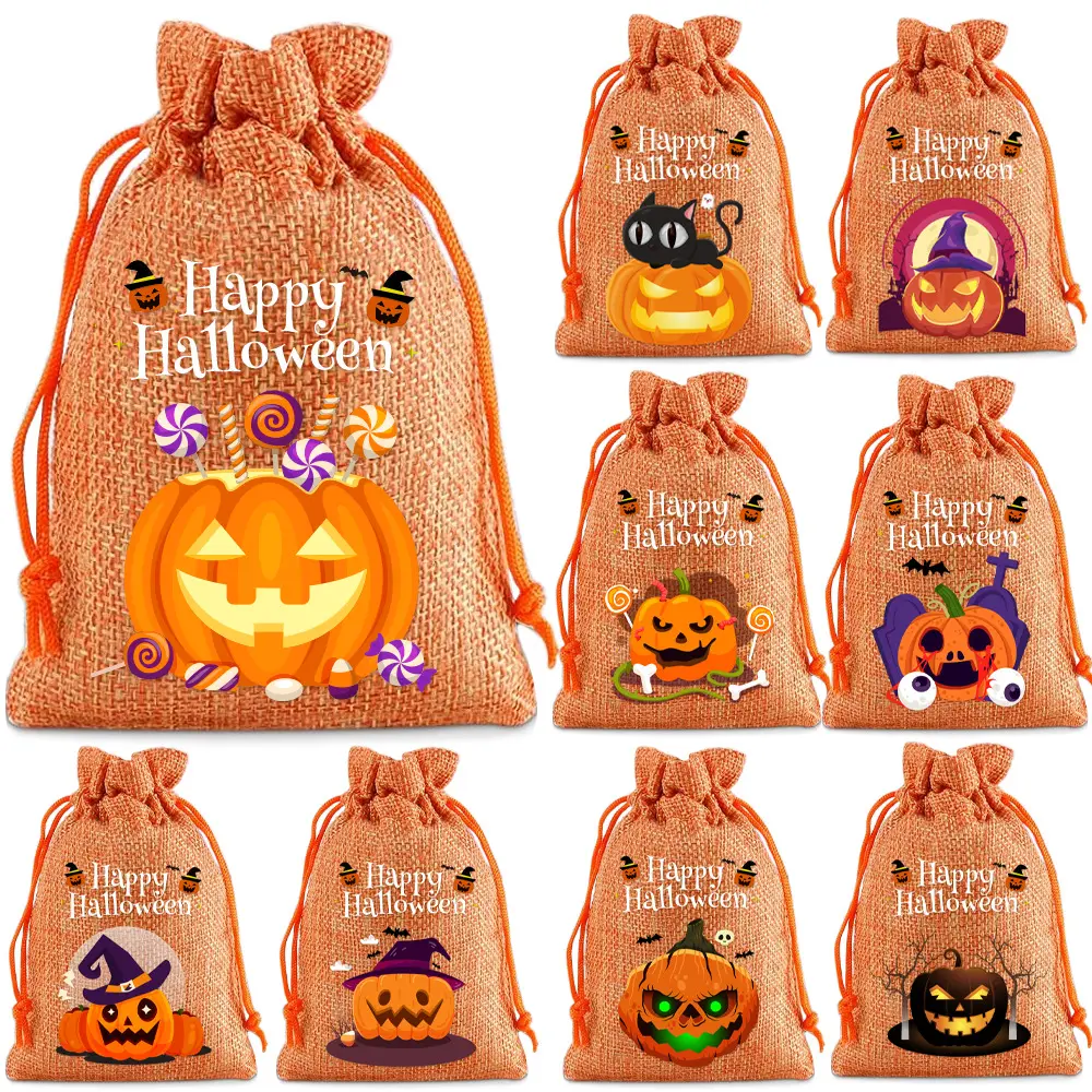 Halloween Kids' Candy Bag Pumpkin Ghost Burlap