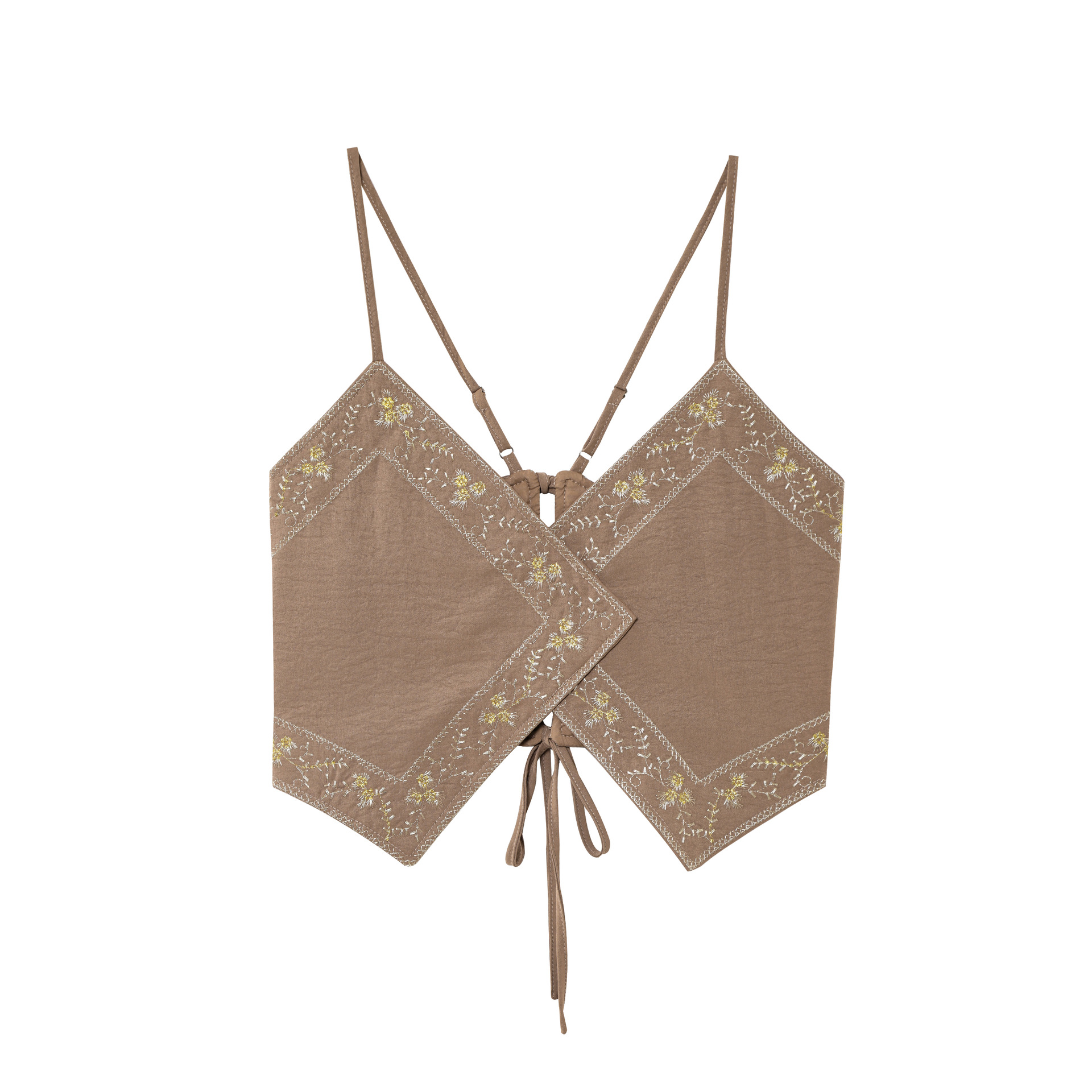 European And American Style Fashionable Simple Embroidered V-Neck Camisole
