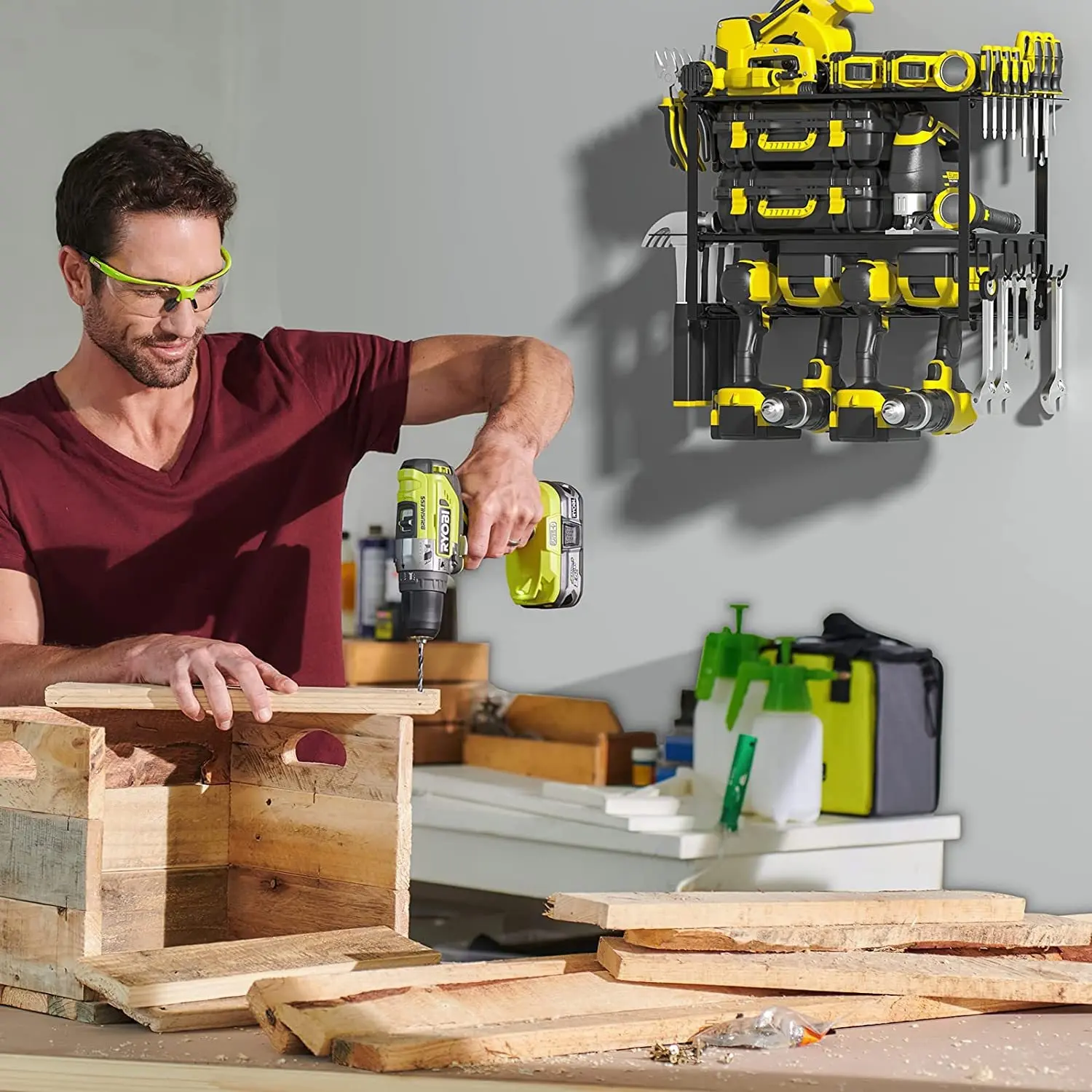 Amazon Wall-mounted Electric Tool Storage Rack Heavy