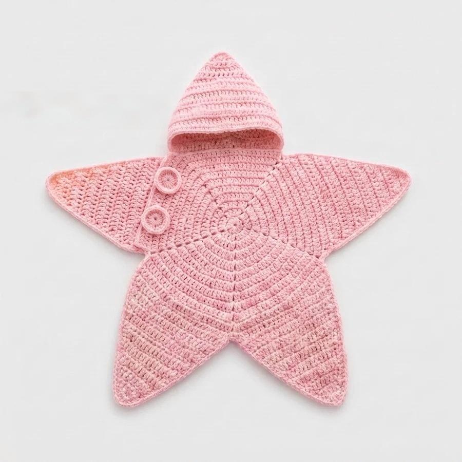 Knitted Starfish Baby Swaddle Checkered Pants