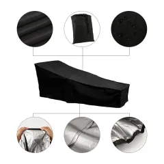 Outdoor Sun Waterproof Recliner Cover Garden Furniture Dustproof Cover - 210D Oxford Cloth Black - View 1