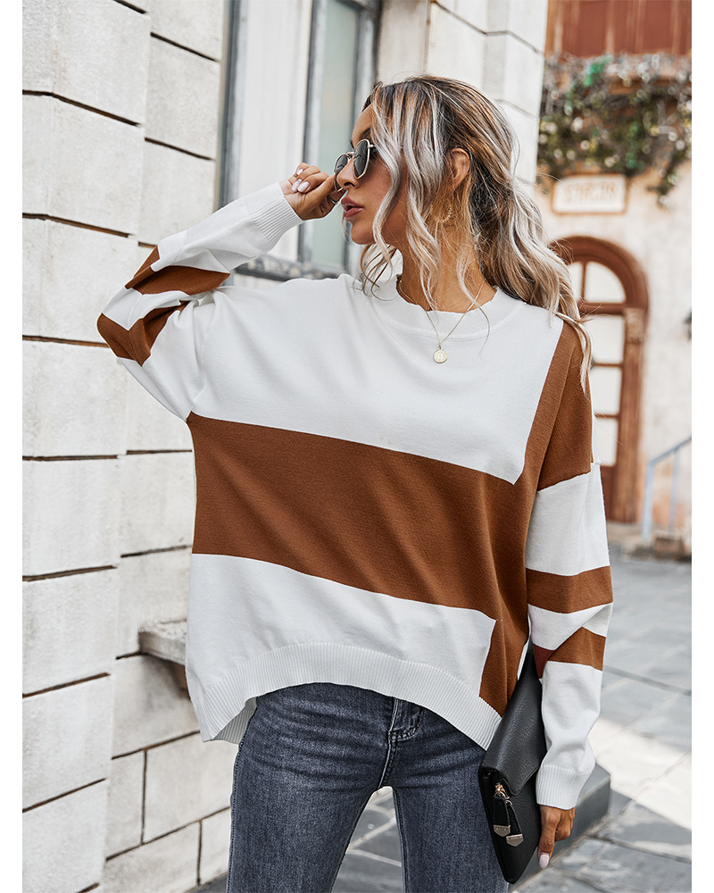 Title 17, Fashion contrast stitching sweater