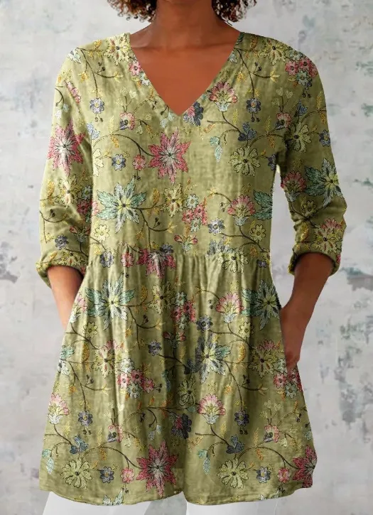 Women's Loose And Comfortable Digital Printed Round Neck Short sleeved Top C264E 3Xl - Shop at LoveMi