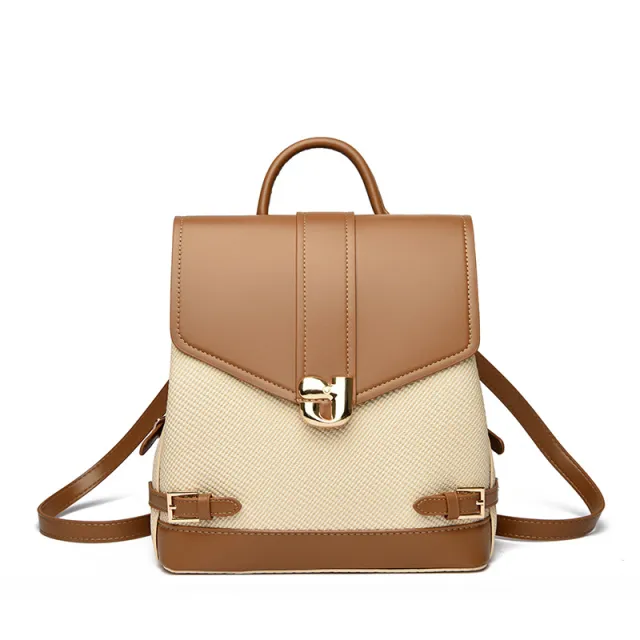 New Women's Versatile High end Large capacity Casual Backpack Khaki - Shop at LoveMi