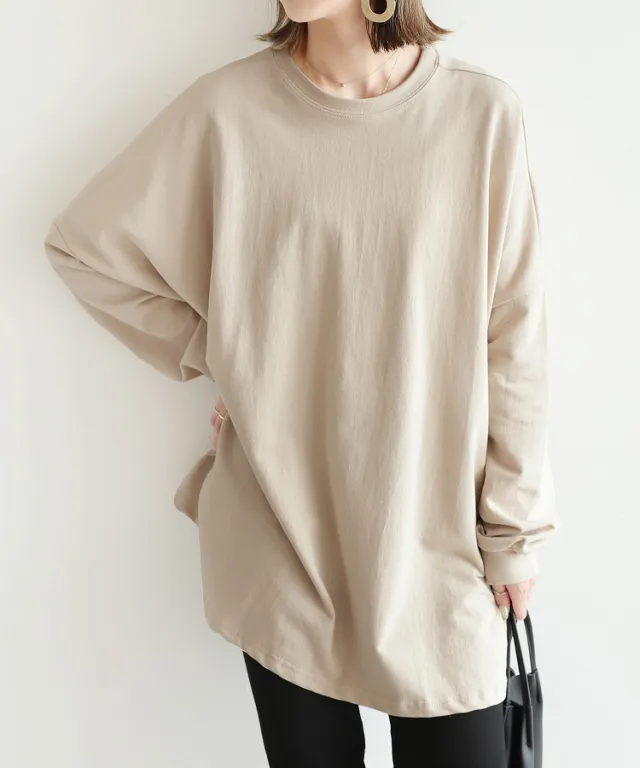 Women's Loose Mid length Sweater Apricot Premium Edition - Shop at LoveMi