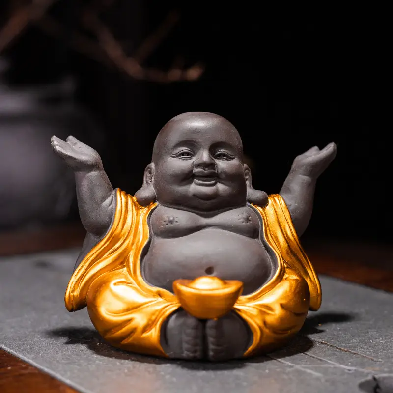 Raw Ore Purple Sand Tea Ornaments Tea Set Buddha Decoration