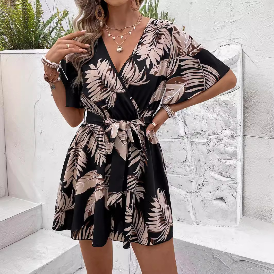 Womens Black Cut-Out V-Neck Jumpsuit - Image 1