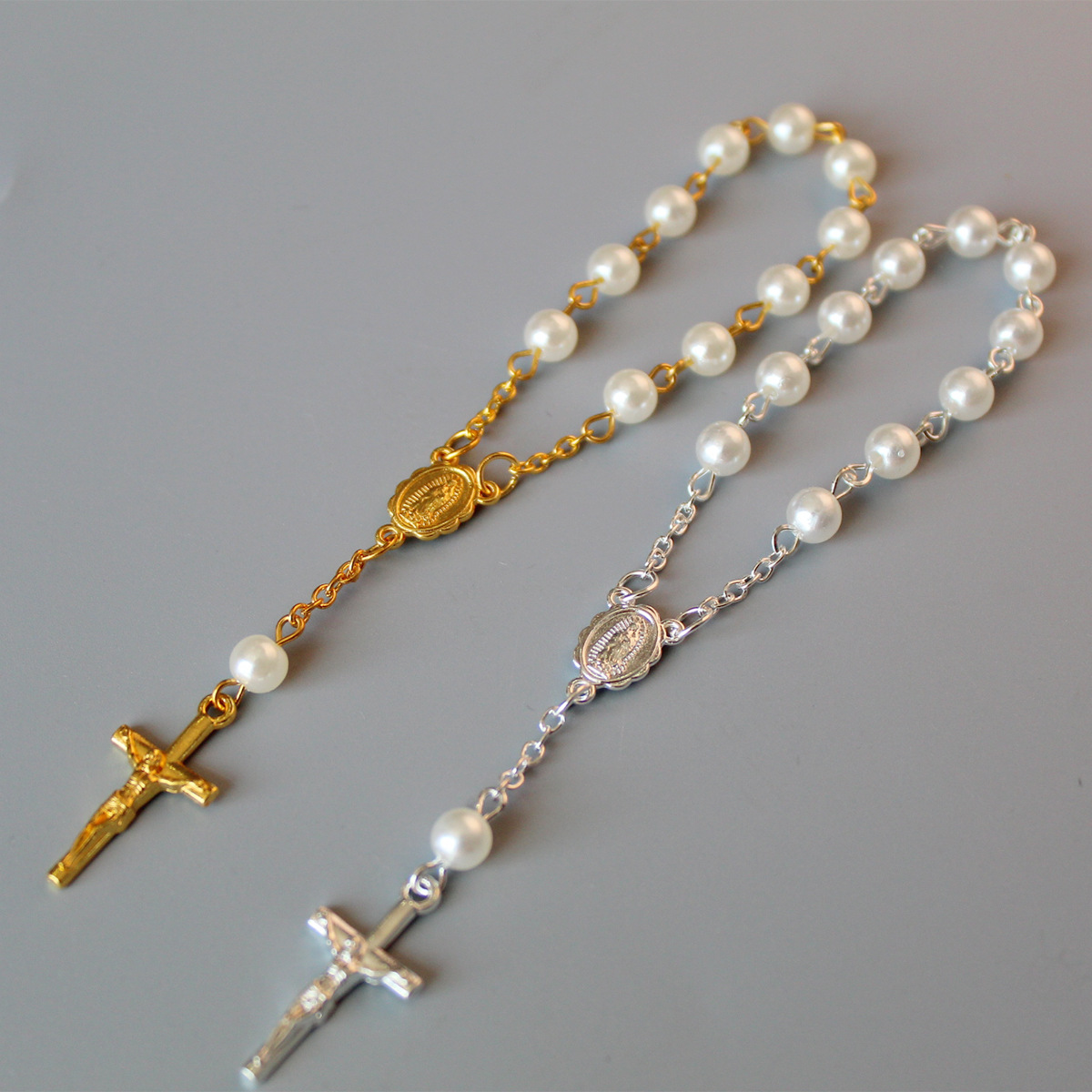 Beads Pearl Cross Full Moon Blessing Bracelet Fashion Jewelry