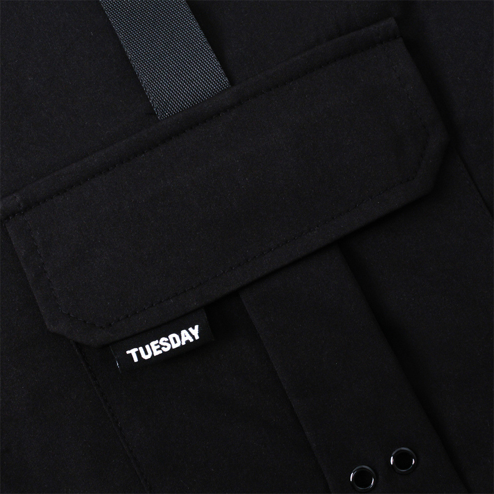 Goth Loose Long-sleeved Shirt Men's Ribbon Pocket Lapels Top