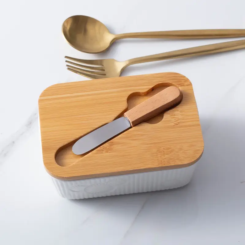 Ceramic With Cover Bread Plate Suit Refrigerator Storage Box