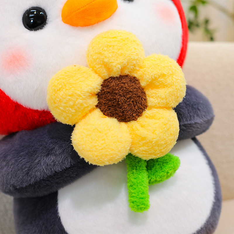 Stuffed Penguin Toy With A Hat For Realistic Play