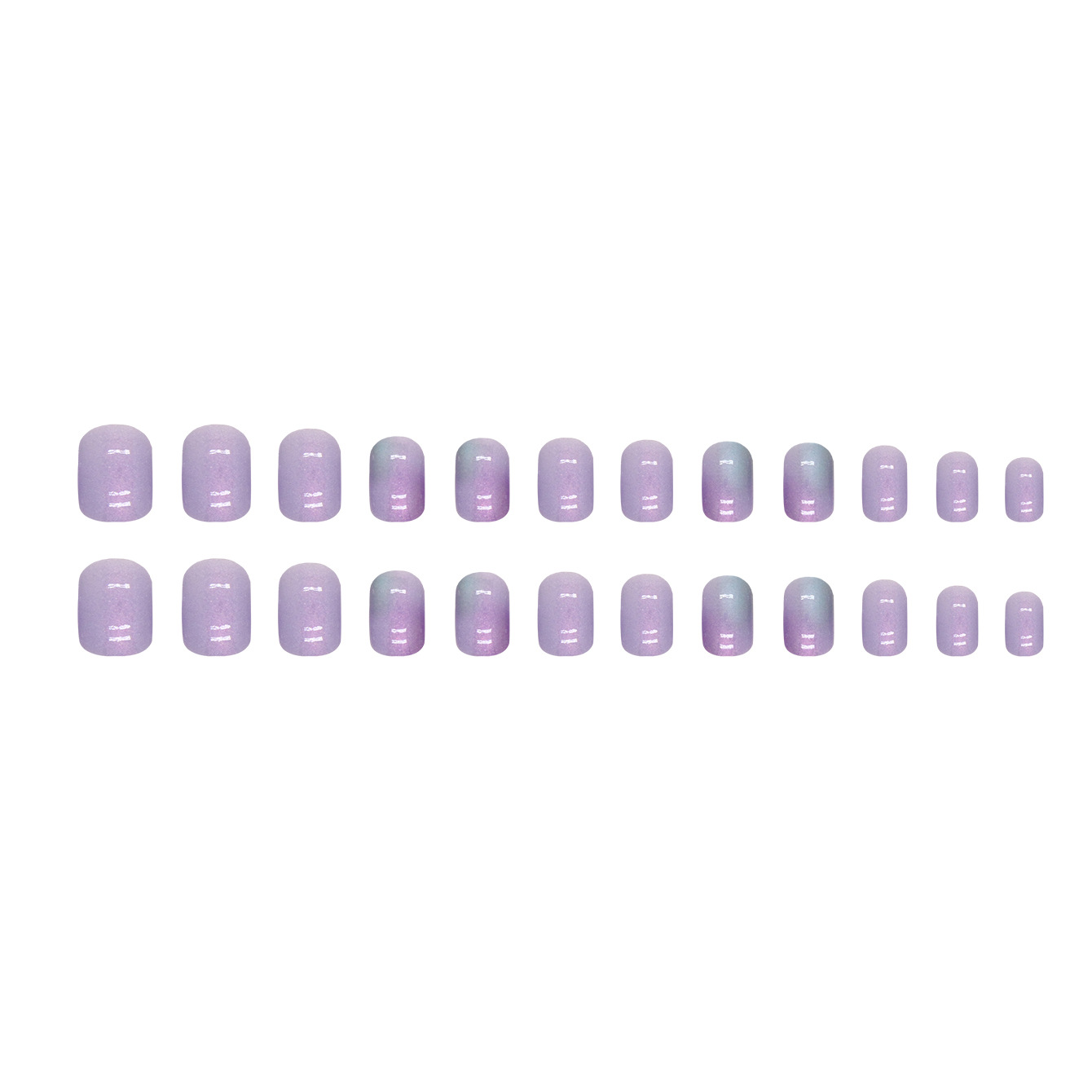 Dazzling Aurora Fake Nails Blooming Manicure Short 24 Pieces