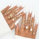 Cross Butterfly Ring Set
