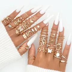 Fashion Simple Cross Butterfly Ring Set - Cross Butterfly Ring Set - View 1