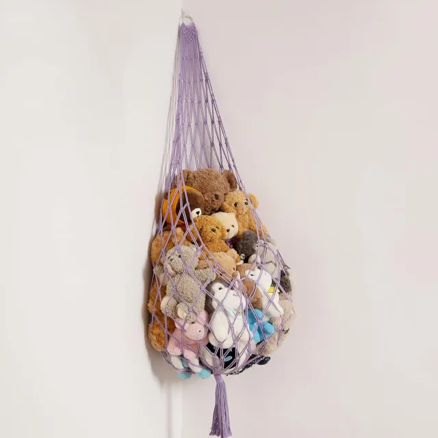 Hanging Storage Woven Plush Toy Net Purple - Shop at LoveMi