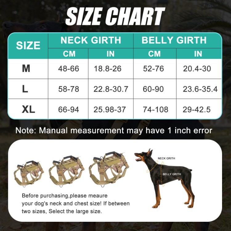 Cross-border Dog Tactical Harness With Reflective Lightweight Leash