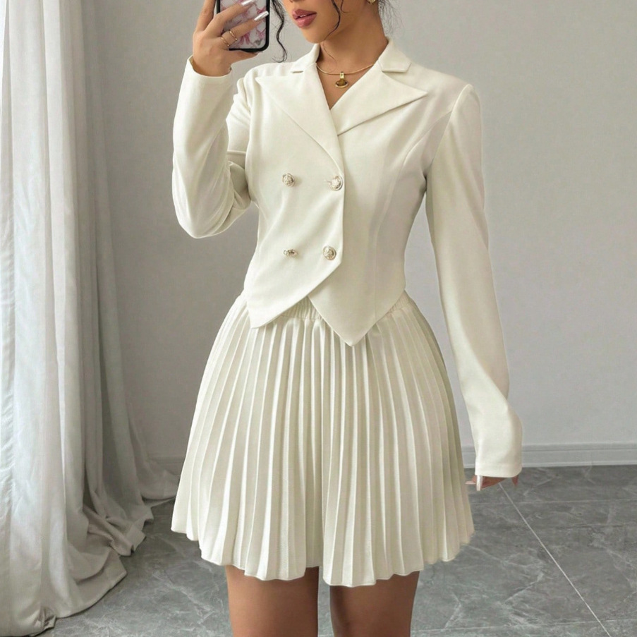 Stylish Two-piece Set Top Denim Short-sleeve Shirt With Butterfly Details