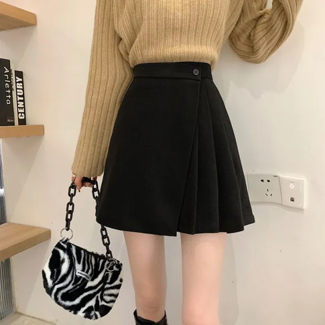 Women's New Slim fit High waisted Pleated Skirt Black - Shop at LoveMi