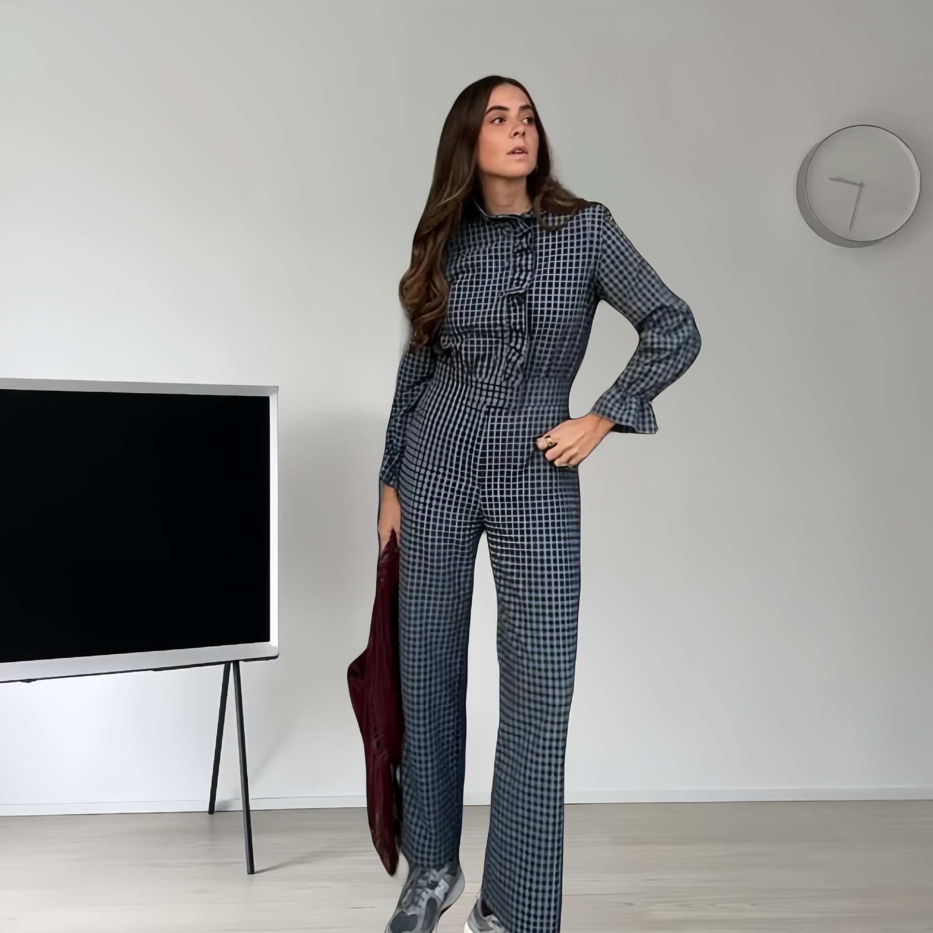 French Royal Style Blue Plaid Suit