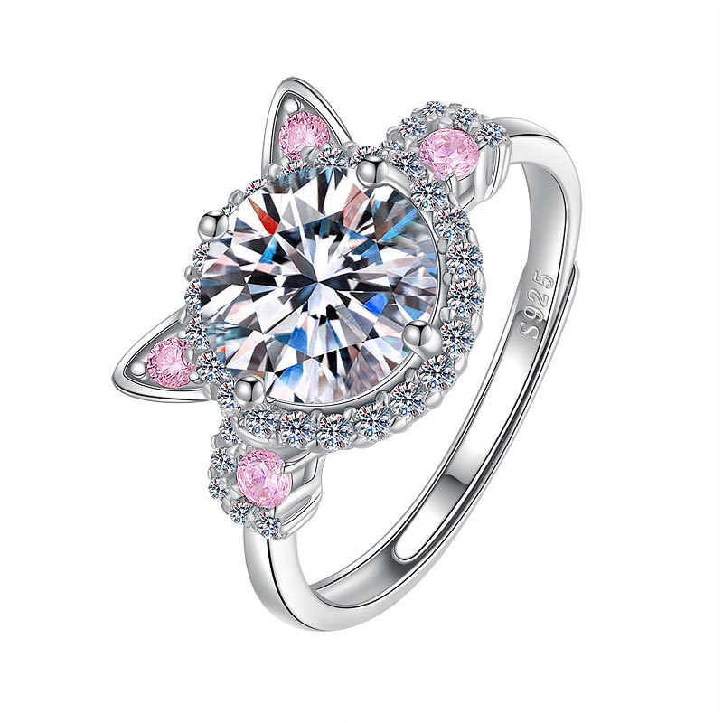 Women's Cute Kitten Open Ring